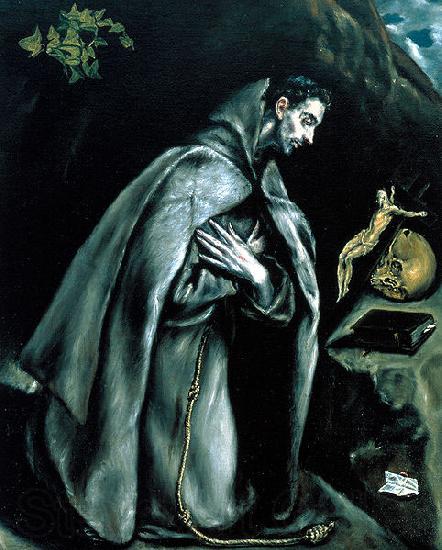 El Greco St Francis in Prayer before the Crucifix or Saint Francis Kneeling in Meditation